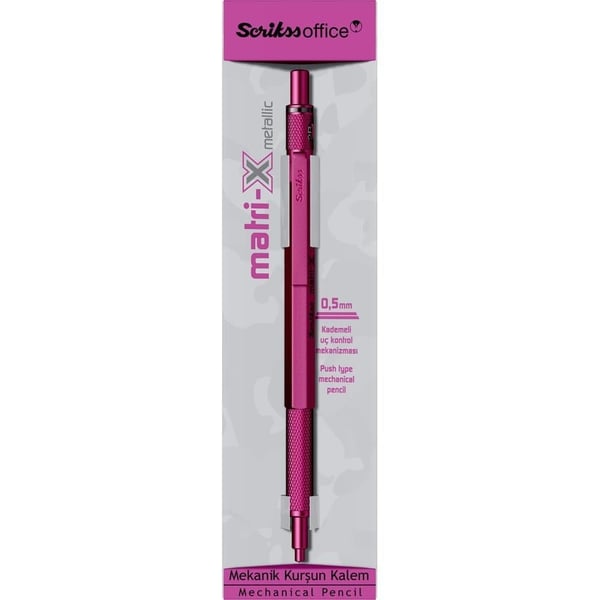 Scrikss Matri-X Mekanik Kurşun Kalem 0.5 mm Metalik Pembe