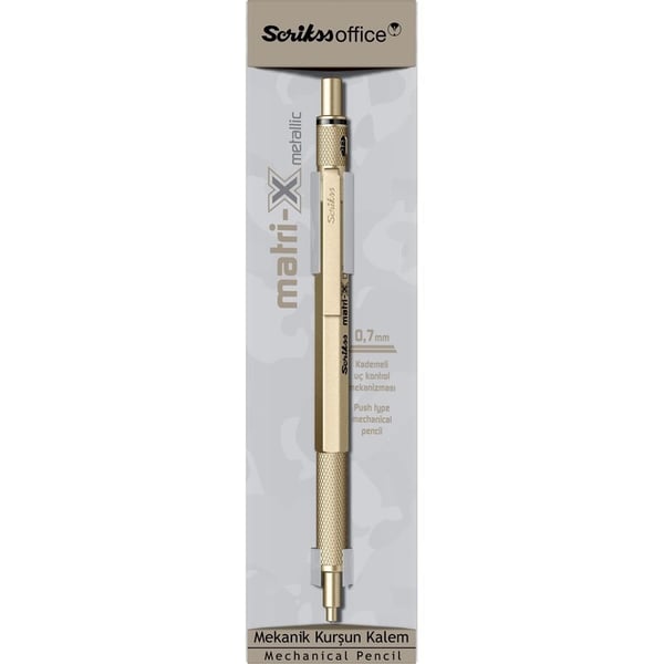 Scrikss Matri-X Mekanik Kurşun Kalem 0.7 mm Metalik Altın