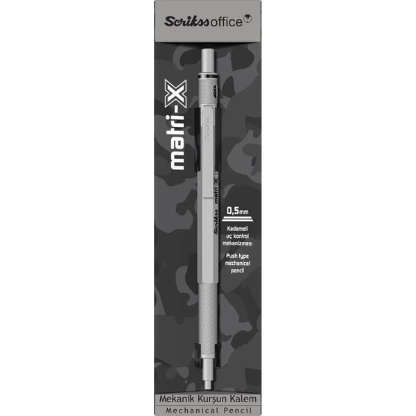 Scrikss Matri-X Mekanik Kurşun Kalem 0.5 Mm Açık Gri