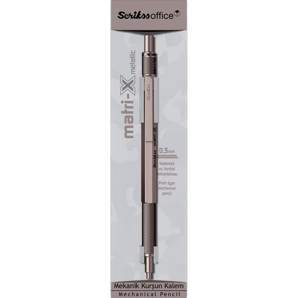 Scrikss Matri-X Mekanik Kurşun Kalem 0.5 Mm Metalik Gri