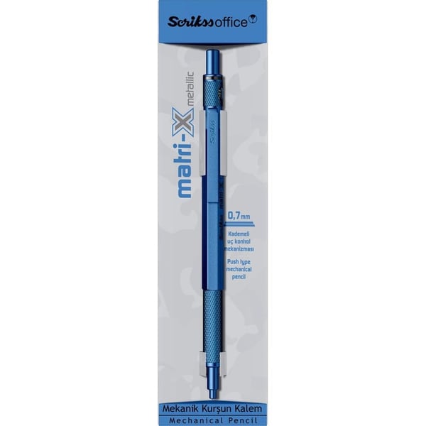 Scrikss Matri-X Mekanik Kurşun Kalem 0.7 Mm Metalik Mavi