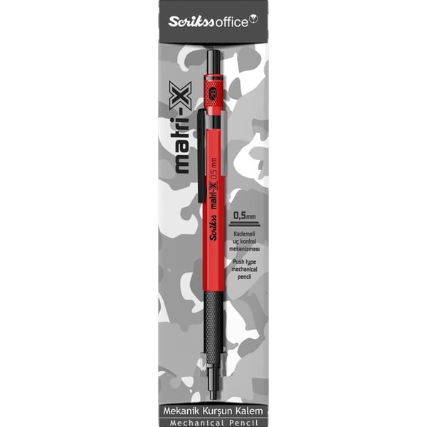 Scrikss Matri-X Mekanik Kurşun Kalem 0.5 mm Kırmızı