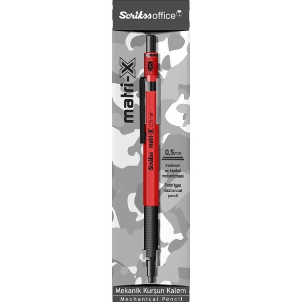 Scrikss Matri-X Mekanik Kurşun Kalem 0.5 mm Kırmızı