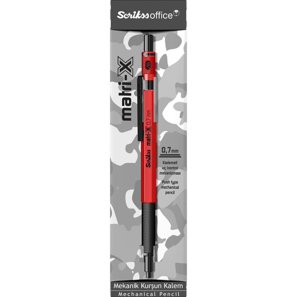 Scrikss Matri-X Mekanik Kurşun Kalem 0.7 mm Kırmızı