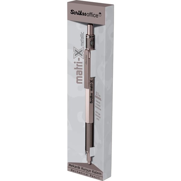 Scrikss Matri-X Mekanik Kurşun Kalem 0.7 Mm Metalik Gri