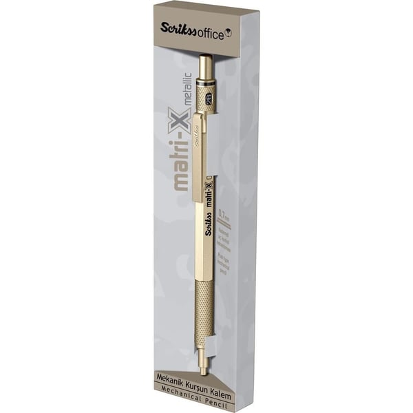 Scrikss Matri-X Mekanik Kurşun Kalem 0.7 mm Metalik Altın