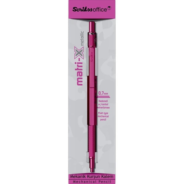 Scrikss Matri-X Mekanik Kurşun Kalem 0.7 Mm Metalik Pembe
