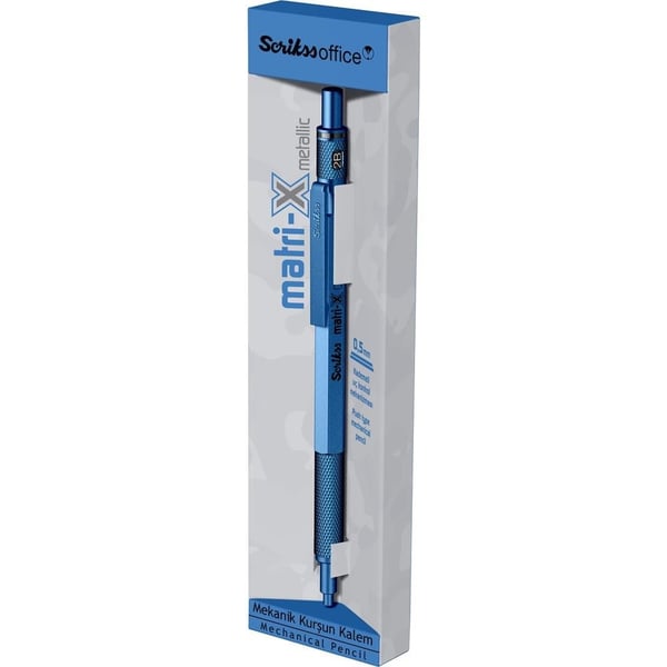 Scrikss Matri-X Mekanik Kurşun Kalem 0.5 Mm Metalik Mavi