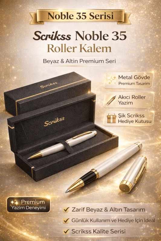 Scrikss Noble 35 Roller Kalem Beyaz Altın