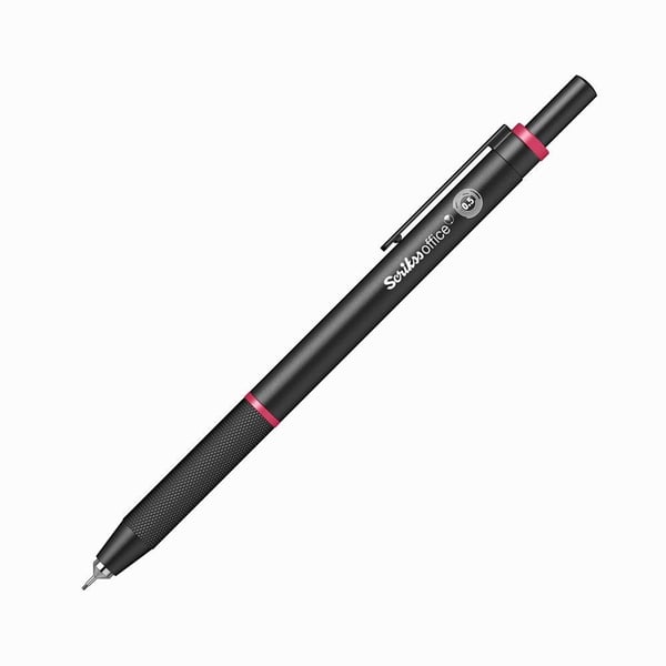 Scrikss Office Twist 0.5 Mm Pembe Renk Mekanik Uçlu Versatil Kalem Şeffaf Kutu