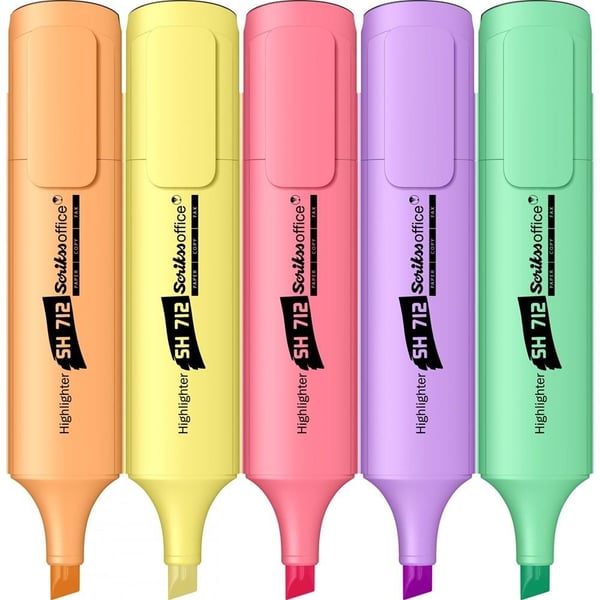 Scrikss Sh 712 5'Li Fosforlu Kalem Seti Pastel Renkler