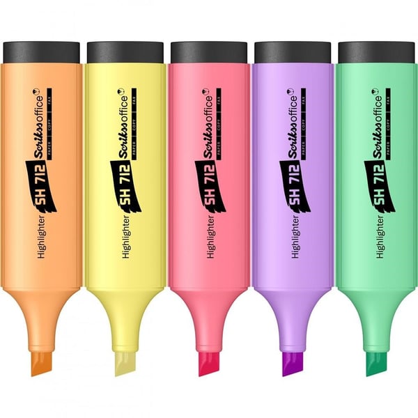 Scrikss Sh 712 5'Li Fosforlu Kalem Seti Pastel Renkler