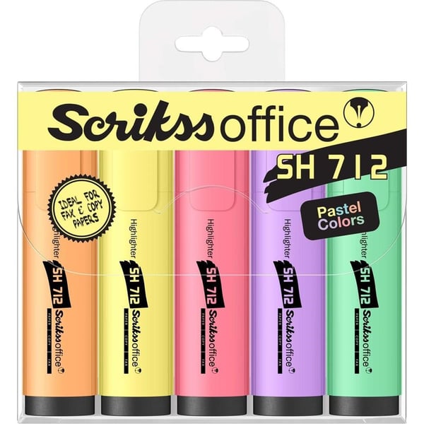 Scrikss Sh 712 5'Li Fosforlu Kalem Seti Pastel Renkler