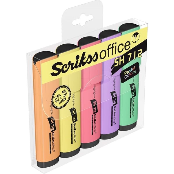 Scrikss Sh 712 5'Li Fosforlu Kalem Seti Pastel Renkler