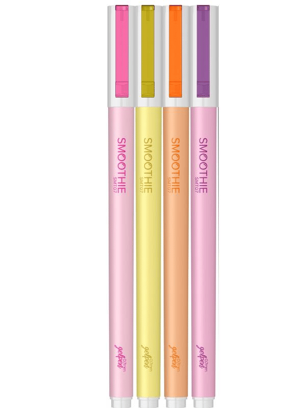 Scrikss Smoothie 4'lü Mor-Pembe-Turuncu-Sarı Jel Kalem Seti - Orjinal Blister Kutulu