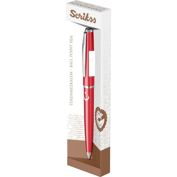 Scrikss Vintage 33 Roller Kalem Kırmızı Ay Yıldız Baskılı