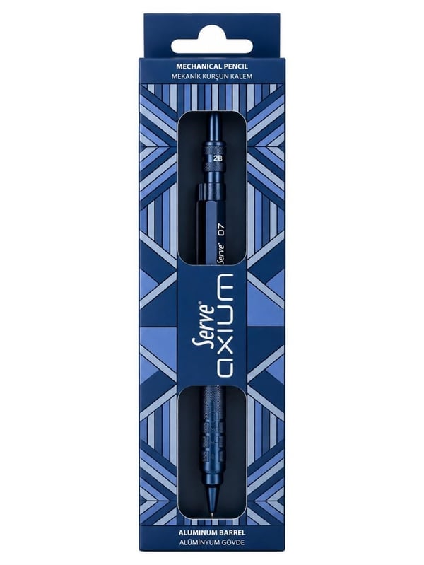 Serve Axium Mekanik Kurşun Kalem 0.7 mm Alüminyum Gövde - Metalik Lacivert