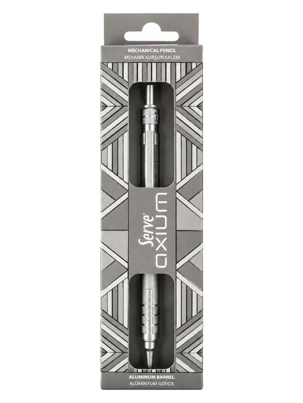 Serve Axium Mekanik Kurşun Kalem 0.7 mm Alüminyum Gövde - Metalik Gri