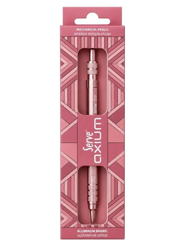 Serve Axium Mekanik Kurşun Kalem 0.7 mm Alüminyum Gövde - Metalik Rose