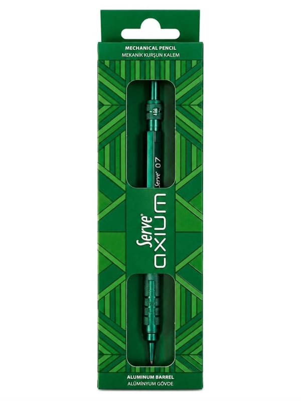 Serve Axium Mekanik Kurşun Kalem 0.7 mm Alüminyum Gövde - Metalik Yeşil