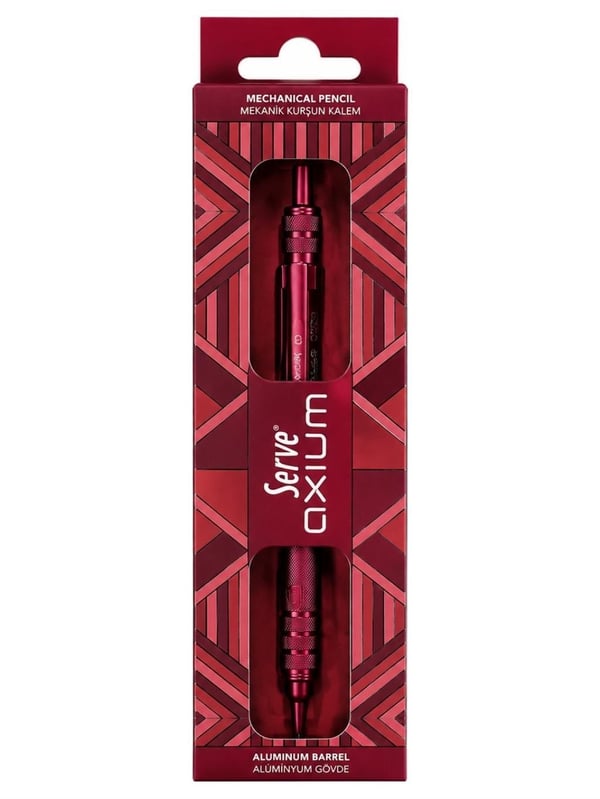 Serve Axium Mekanik Kurşun Kalem 0.7 mm Alüminyum Gövde - Metalik Bordo