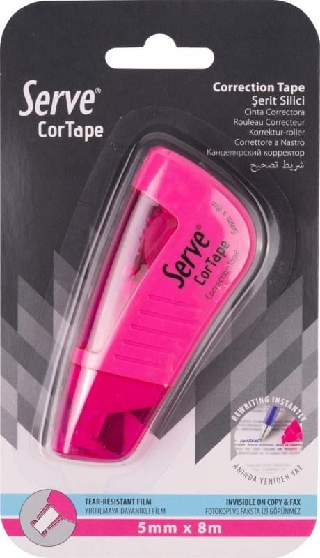 Serve Cortape Şerit Silici 5 mm*8Mt Fosforlu Pembe