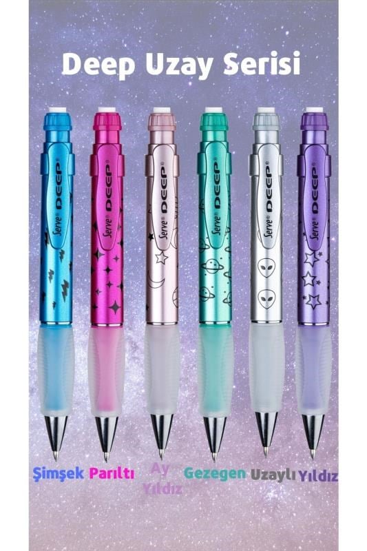 Serve Deep Mekanik Versatil Kursun Kalem 0.7mm Metalik 6`lı Kutu