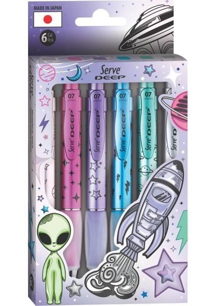 Serve Deep Mekanik Versatil Kursun Kalem Uzay Temalı Metalik 0.7 mm 6'lı Kutu