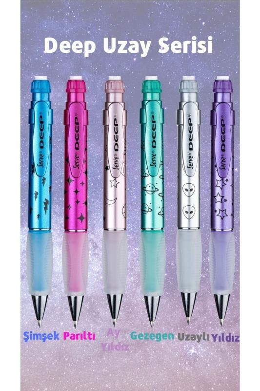 Serve Deep Mekanik Versatil Kursun Kalem 0.7mm Metalik 6`lı Kutu