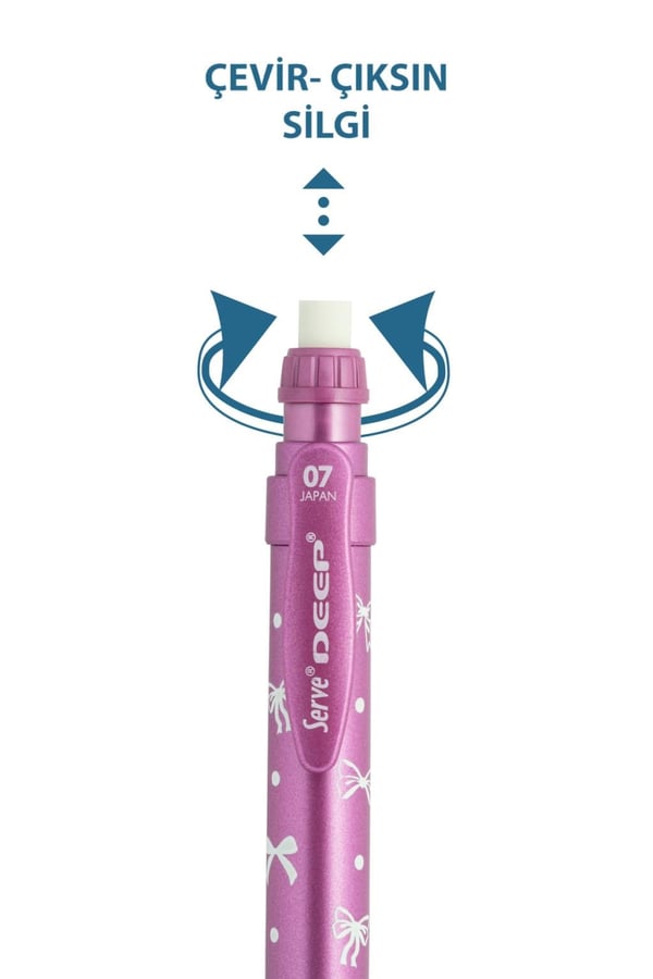 Serve Deep Pre Pembe Kurdele Desenli Versatil Kalem 0.7 mm