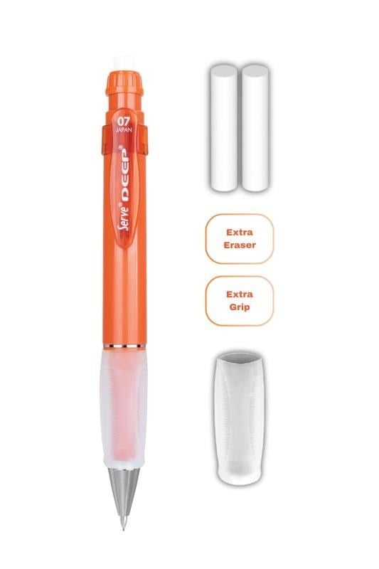 Serve Deep Toprak Tonları Serisi 0.7 mm Kalem Grip & Silgi Yedekli Set – Kiremit Versatil Kalem Seti
