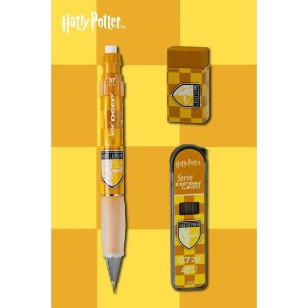 Serve Deep Üçlü Set 0.7 mm Mekanik Versatil Kalem – Harry Potter Hufflepuff Damalı - Sarı