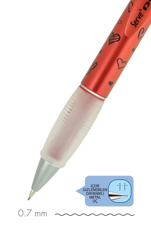 Serve Deep Versatil 0.7 mm Pre Metalik Desenli Sketch Serisi Lav Kırmızı