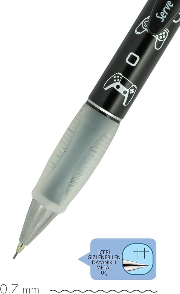 Serve Deep Versatil 0.7 mm Pre Metalik Desenli Sketch Serisi Siyah