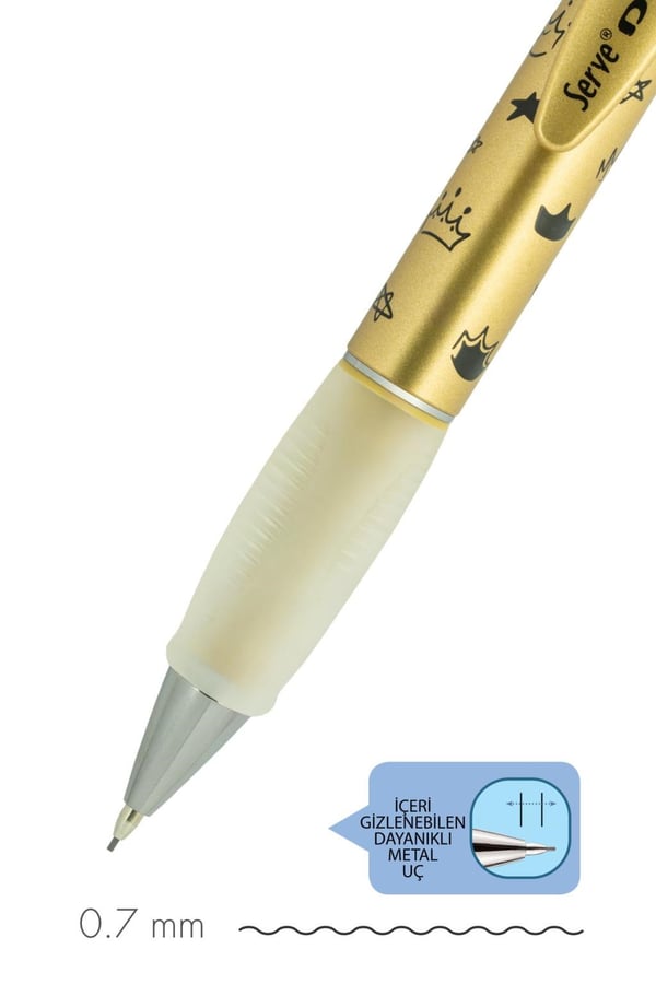 Serve Deep Versatil 0.7 mm Pre Metalik Desenli Sketch Serisi Altın