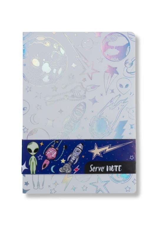 Serve Defter Seti Uzay Serisi Beyaz Kutulu SVNTSETUZYBYZ – Uzay Temalı Defter, 0.7 mm Mekanik Kalem, 48’li Yedek Uç, Silgi