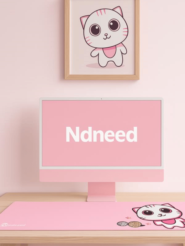 Sevimli Kedi Klavye Mouse Masaüstü Matı ND-MAT Klavye Mouse Pad
