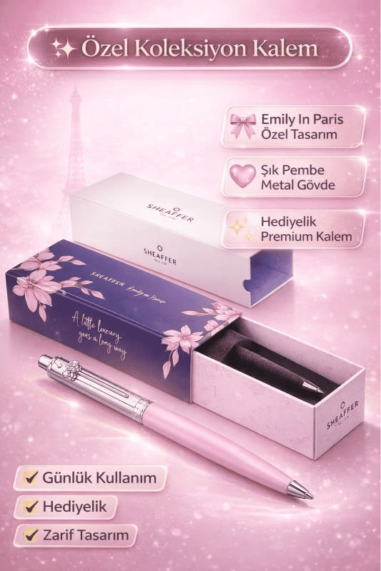 Sheaffer Sentinel Emily in Paris 321 Pembe Mat Gövde Krom Detaylı Tükenmez Kalem
