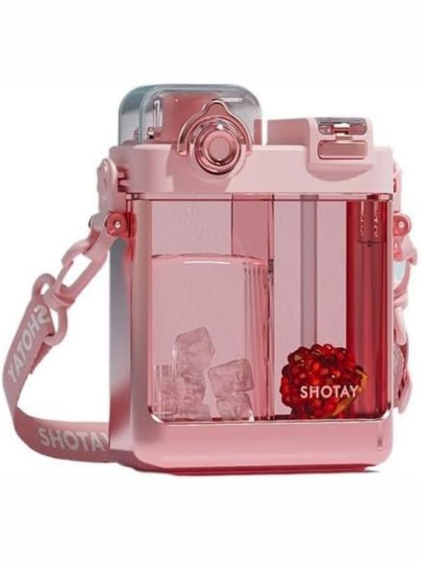 Shotay Çift Gözlü Bpa Free Tritan 700 ml Pastel Pembe Plastik Matara - SHT-ST-7100