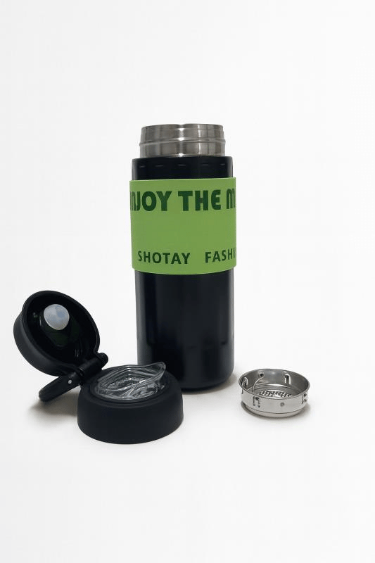 Shotay Fashion Çelik Termos Matara 460 ML Siyah - SHT-ST-8097