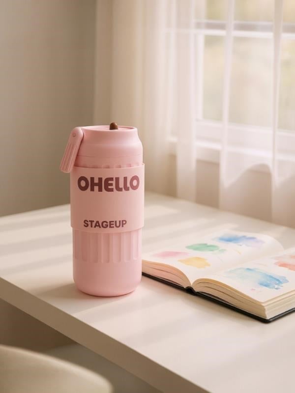 Shotay Fashion Çelik Termos Matara 460 ML Pembe - SHT-ST-8097