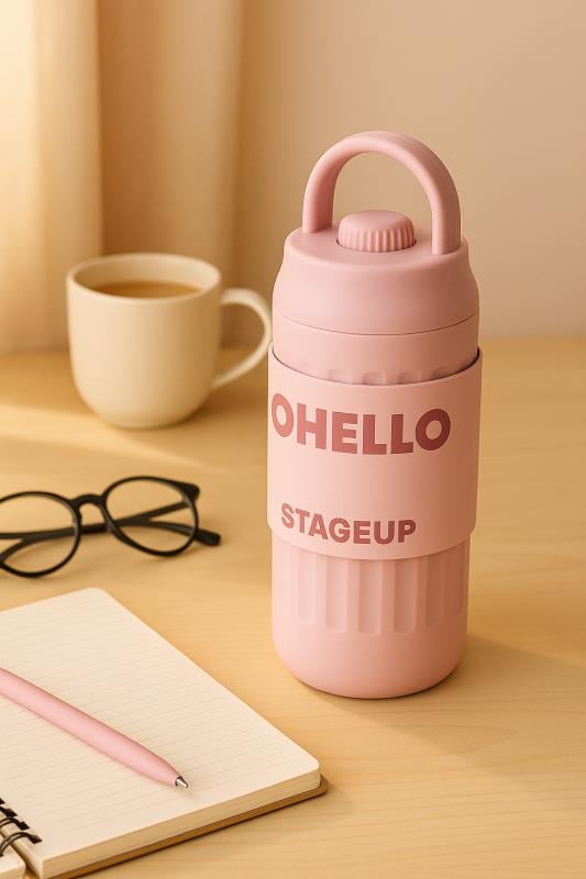 Shotay Fashion Çelik Termos Matara 460 ML Pembe - SHT-ST-8097