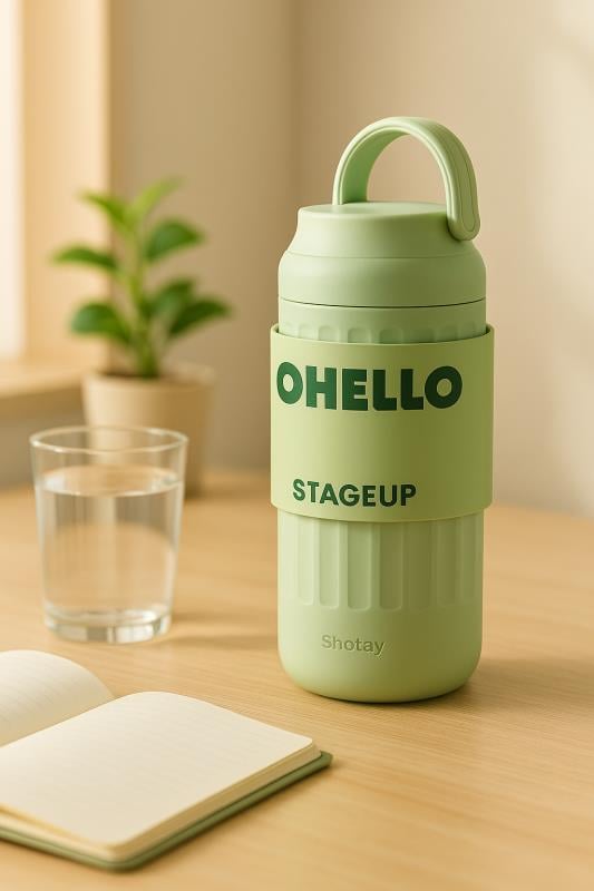 Shotay Fashion Çelik Termos Matara 460 ML Yeşil - SHT-ST-8097