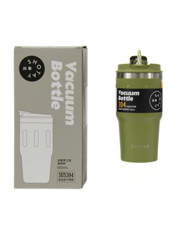 Shotay Termos MUG Matara 650ML Haki Yeşil Renk - SHT-ST-8163 