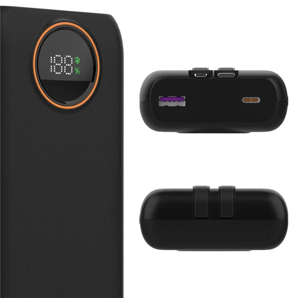 Snapron SNP-3013 20.000 Mah LCD Ekran Dahili Kablolu 22.5w Hızlı Şarj Powerbank