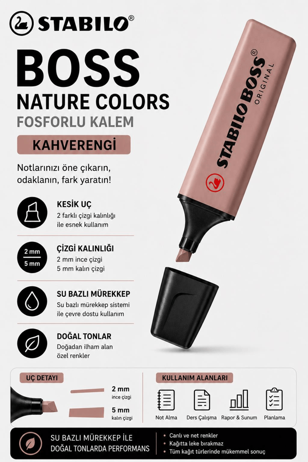 Stabilo Boss 70/165 Nature Colors - Kahverengi