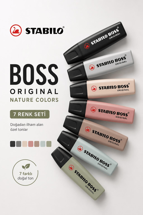 Stabilo Boss Original Nature Colors 7’li Fosforlu Kalem Seti