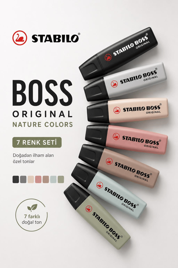 Stabilo Boss Original Nature Colors 7’li Fosforlu Kalem Seti