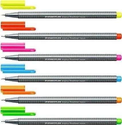 Staedtler 334 Sb6Cs3 Triplus Üçgen Fineliner Neon Renk 0.3 Mm 6'lı Set