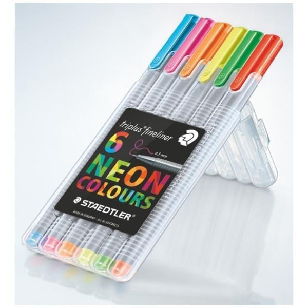 Staedtler 334 Sb6Cs3 Triplus Üçgen Fineliner Neon Renk 0.3 Mm 6'lı Set